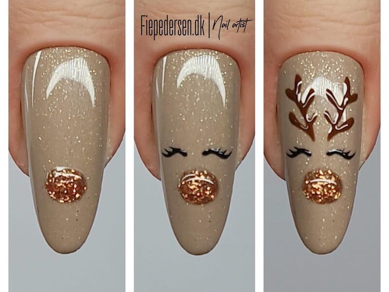 Як намалювати оленя на нігтях. Зимовий дизайн манікюру від данської майстрині