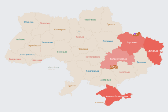 У східних областях оголошена повітряна тривога