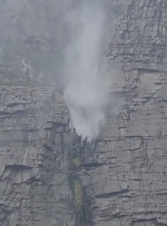 Люті вітри спричинили химерний перевернутий водоспад, який кидає виклик законам гравітації – відео