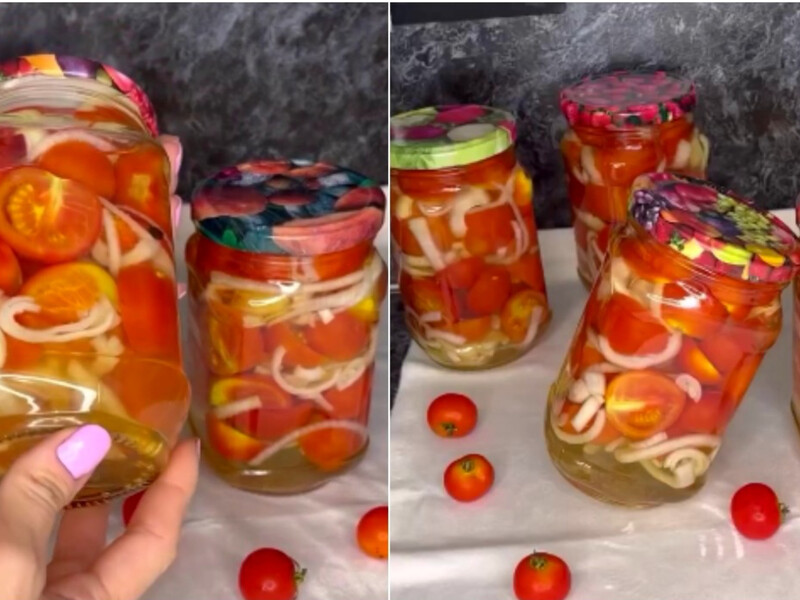 Залийте цим помідори, і вони не розповзуться. Рецепт помідорів в желе, що зберігаються  без холоду