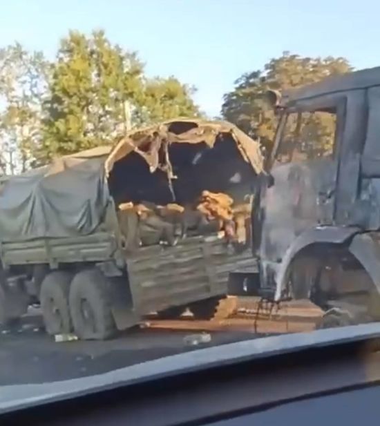 "Сколько пацанов": у Мережі показали розбиту "Хаймарсом" колону армії РФ на Курщині