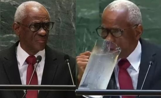 Очільник держави осоромився на трибуні ООН через графин із водою: відео