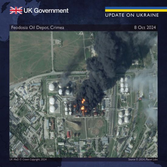 Британська розвідка проаналізувала удар ЗСУ по найбільшій нафтобазі у Криму
