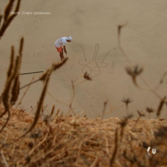 Найвища цінність – воля: португальський художник з піску створив картину на підтримку України (фото)