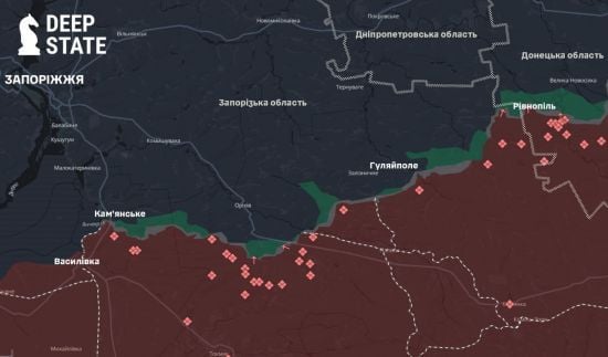 "Погані знання з географії": DeepState оцінив загрозу наступу РФ на Запоріжжя