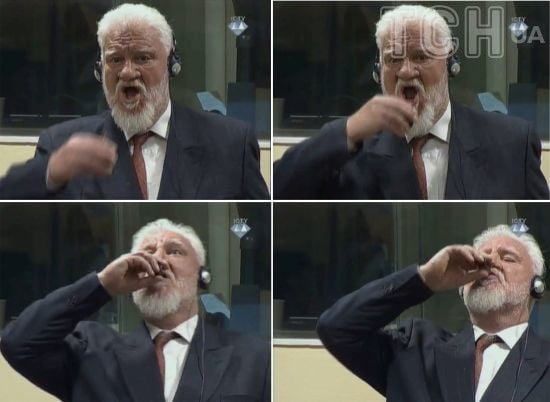 Воєнний злочинець вигукнув останнє слово в суді, випив отруту та помер у прямому ефірі – фото