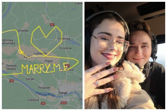 Авіаційний ентузіаст вигадав епічне освідчення під час спеціального польоту – фото