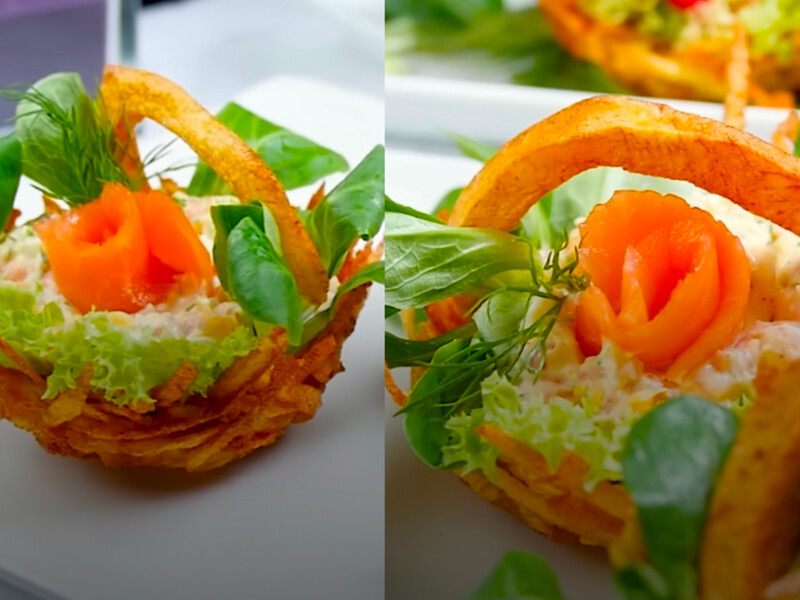 "Від такої подачі всі будуть у приємному шоці". Хрумкі картопляні кошики із салатом