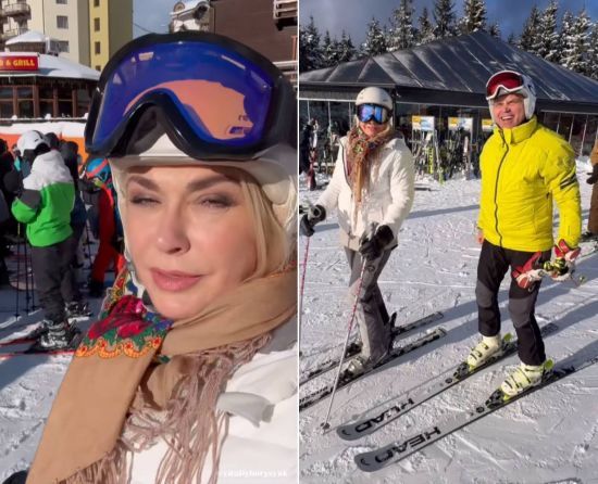 Ольга Сумська показалася з чоловіком і донькою у Буковелі та з ким із зірок на лижах катається