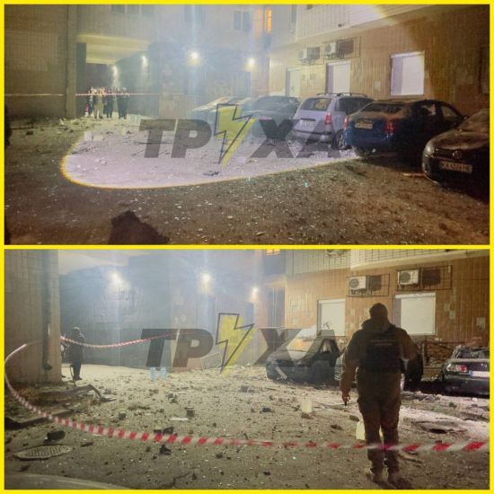 Влучання уламків ворожого дрона у житловий будинок у Києві: що розповіли очевидці