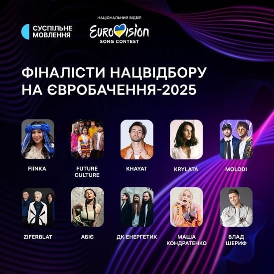 "Євробачення-2025": пісні фіналістів нацвідбору та порядок їхніх виступів