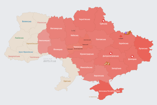 Ворожі безпілотники атакують Україну: напрямок руху