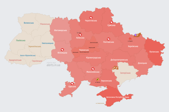 Україну атакують ворожі безпілотники: напрямок руху