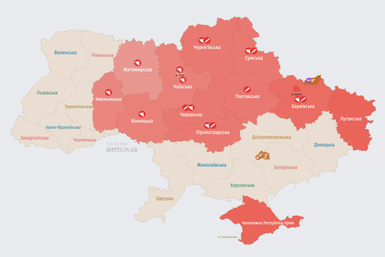 Ворог атакує Україну ударними безпілотниками: напрямки цілей