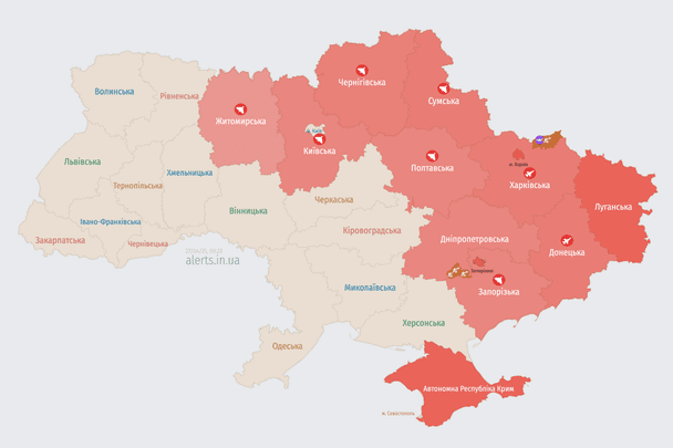 Україну атакують ворожі БпЛА: напрямок руху