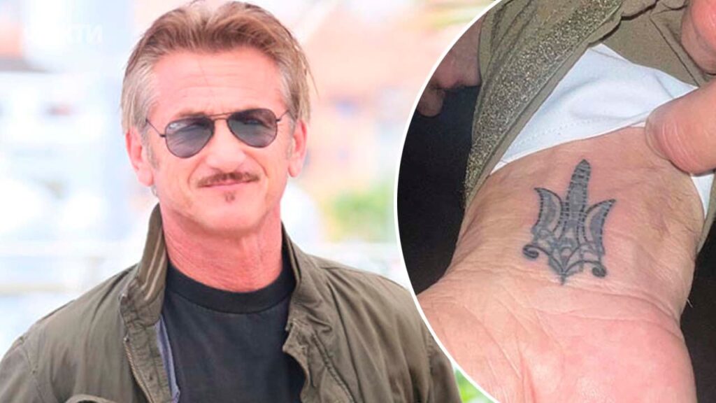 На згадку про Україну: Шон Пенн набив тату у вигляді тризуба
