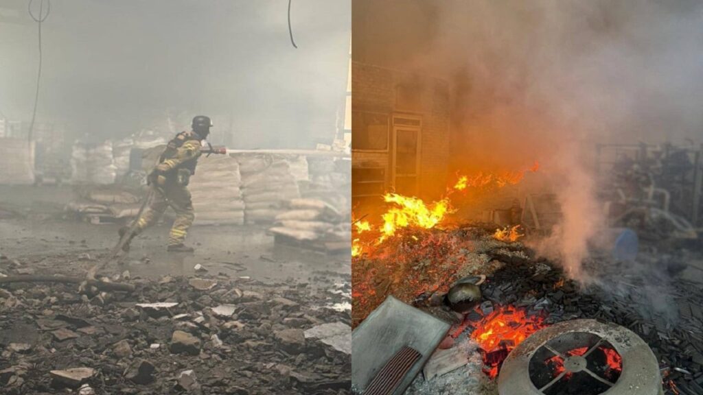 РФ атакувала підприємство на Чернігівщині: у вогні – майже 7 тис. квадратів площі