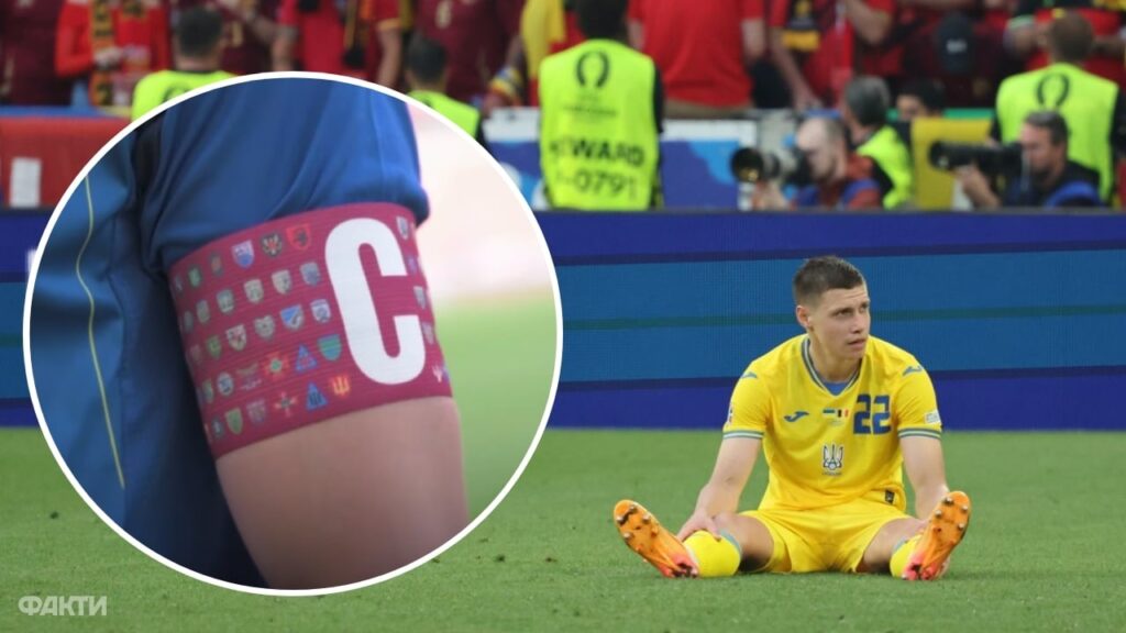 Матвієнко вивів команду на гру з Канадою у пов’язці з шевронами бригад ЗСУ