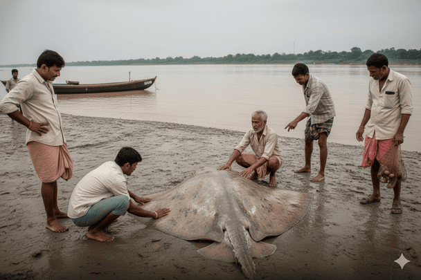 Неймовірний улов: рибалки спіймали рідкісну рибу завдовжки 3,6 метра