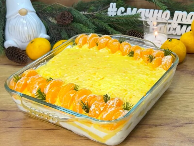 Приготуйте на свята цей неймовірно ніжний мандариновий десерт, схожий на тірамісу. Рецепт