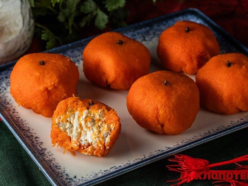 Приготуйте цей дуже смачний м’ясний салат "Мандарин". Простий рецепт до святкового столу