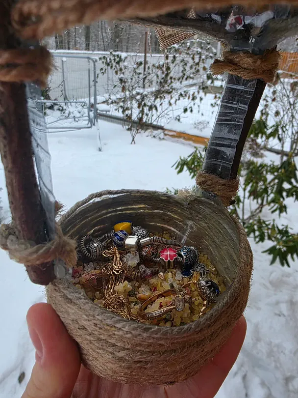 Пташки «віддячили» прикрасами: незвичайна знахідка в годівничці підкорила Мережу