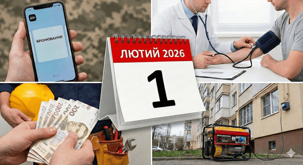 Що зміниться в Україні від 1 лютого: нові правила бронювання, виплати ВПО та гроші на медогляд
