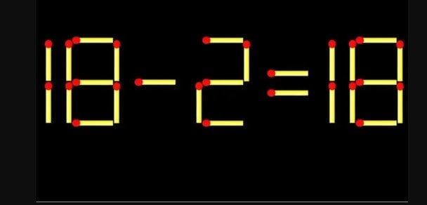 Головоломка із сірниками: потрібно переставити один сірник, щоб рівність стала правильною