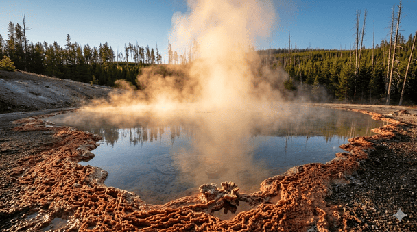 Гарячий оцет б’є з-під землі: у США прокинувся унікальний гейзер