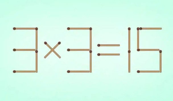 Головоломка для ерудита: зробіть рівняння 3×3 = 15 правильним, пересунувши лише один сірник