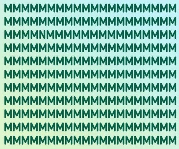 Очі бачать одне, а мозок – інше: знайдіть літеру "N" серед багатьох "М" за десять секунд