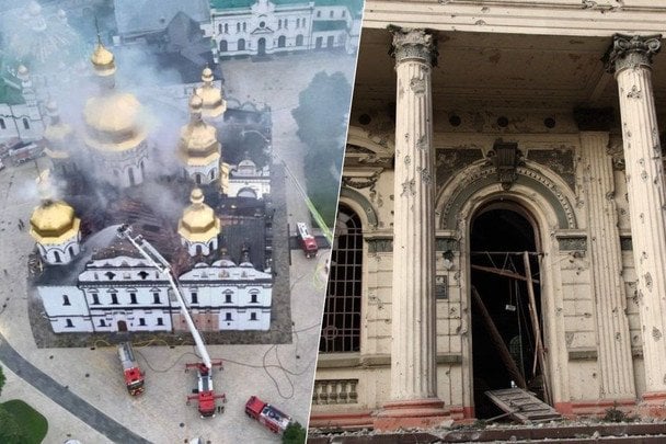 Пожежа у Лаврі і зруйнована кіностудія: Росія атакує культурну спадщину України (фото) Пожежа у Лаврі і зруйнована кіностудія: Росія атакує культурну спадщину України (фото)