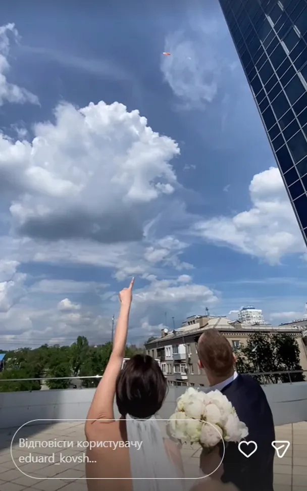 У Запоріжжі збили "Шахед" під час весільної фотосесії — унікальні кадри