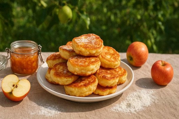 Оладки з яблуками та манкою: смачний сніданок із простих продуктів